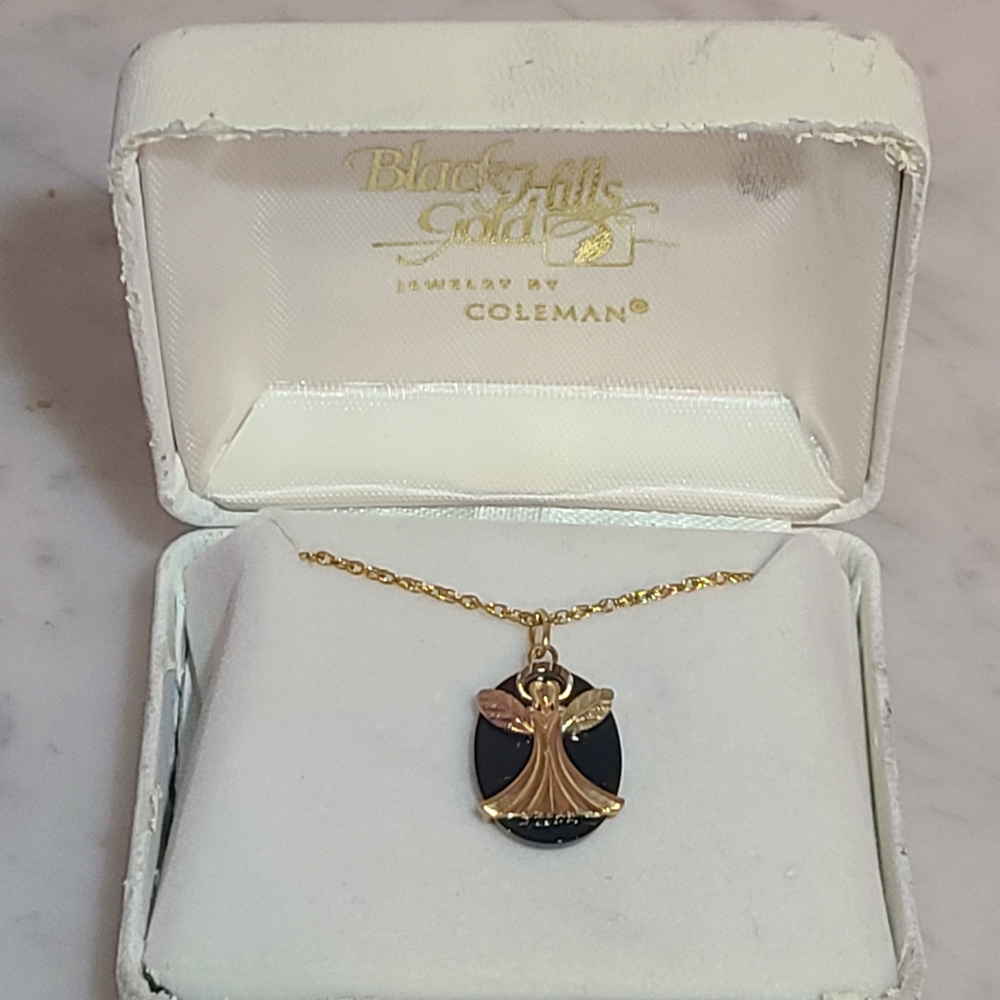 Black Hills Gold Angel Pendant Necklace by Coleman - Picture 5 of 6